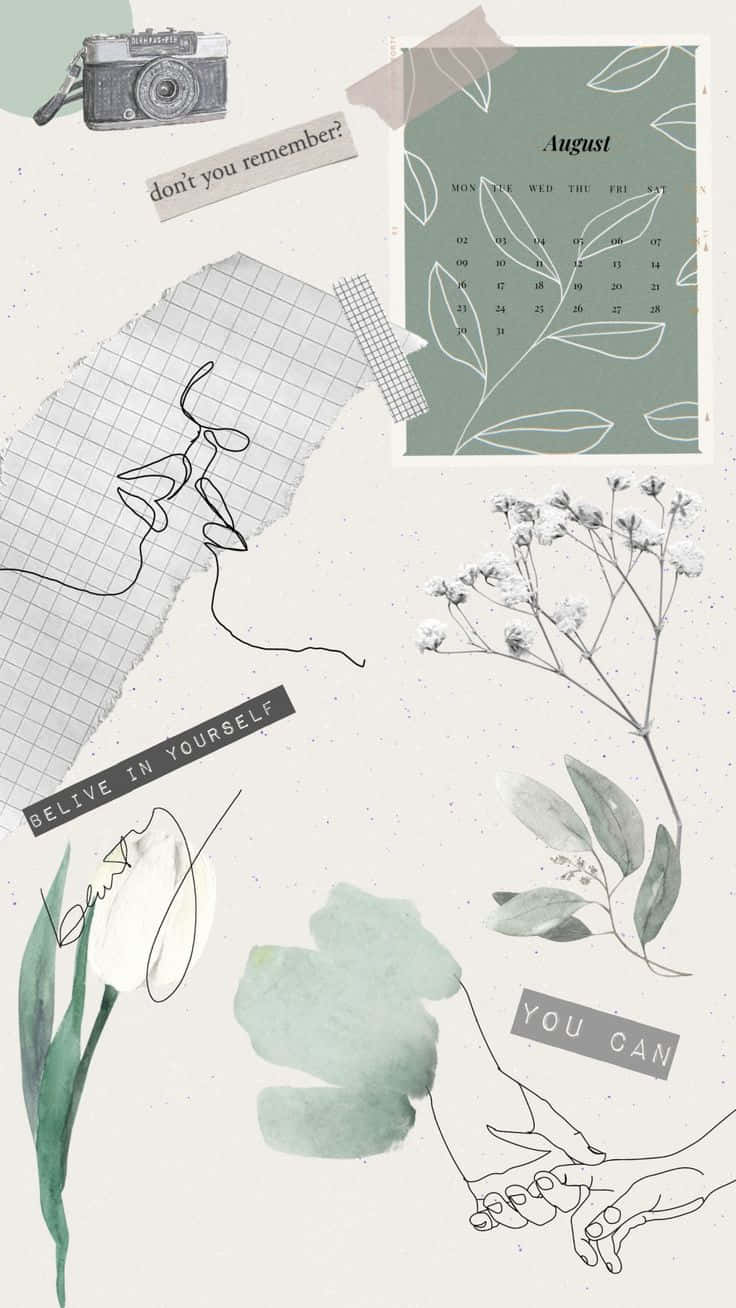 Olive Green Inspiration Collage Wallpaper