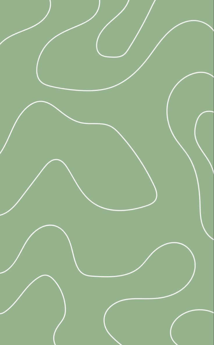 A Green And White Pattern With Wavy Lines Wallpaper