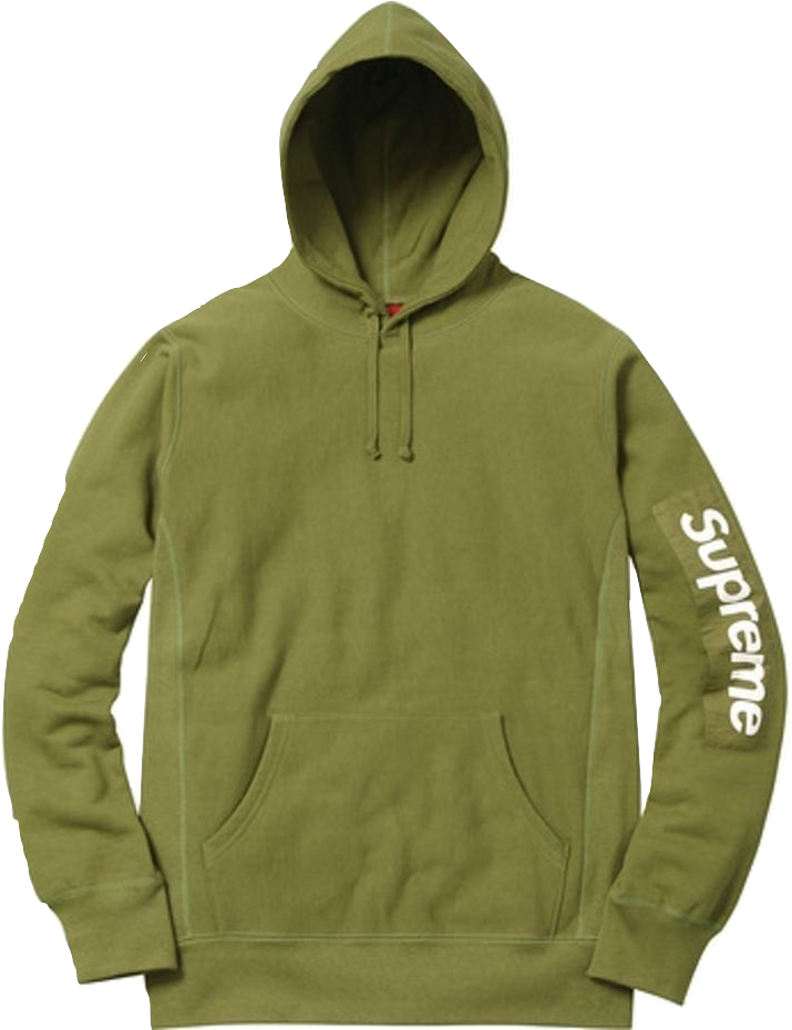 Olive Green Supreme Hoodie PNG