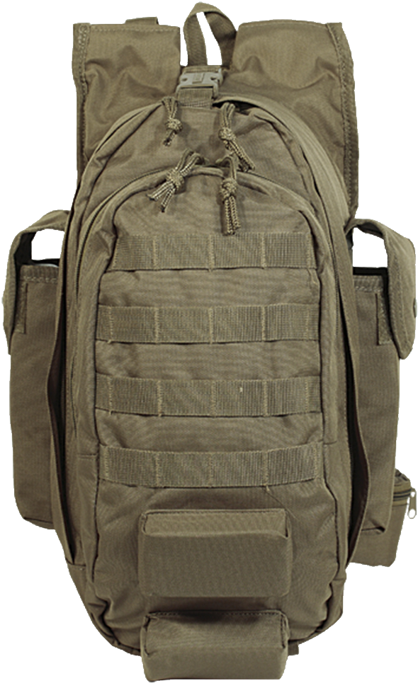 Olive Green Tactical Backpack PNG