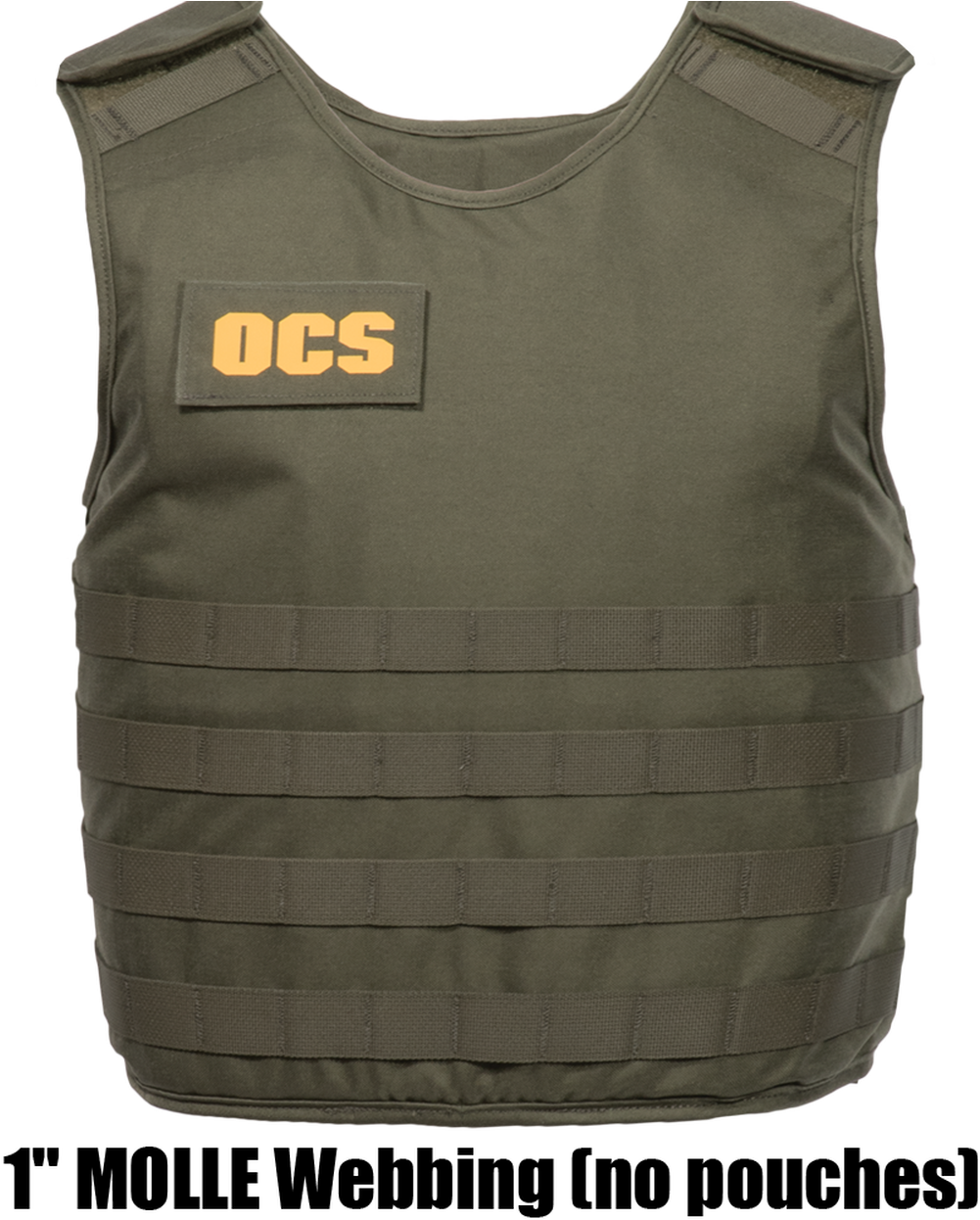 Olive Green Tactical Vestwith M O L L E Webbing PNG