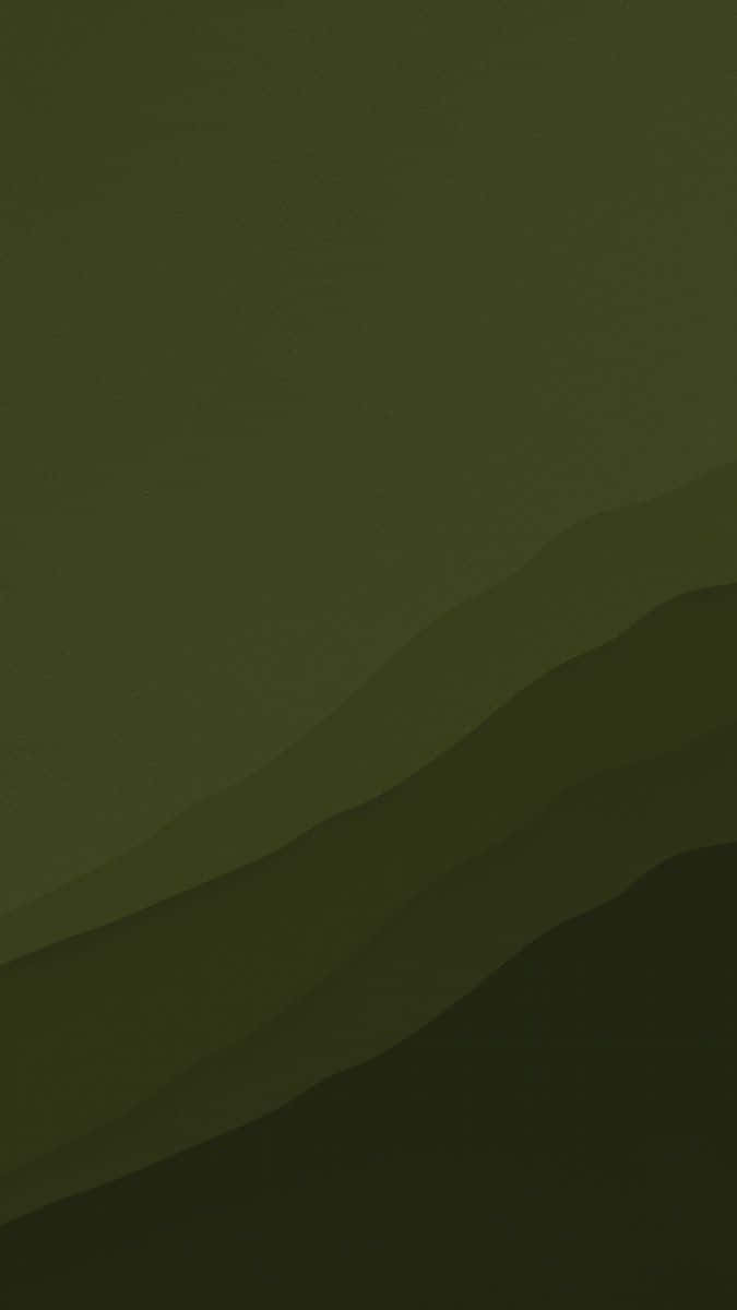 Olive Green Waves Abstract Wallpaper