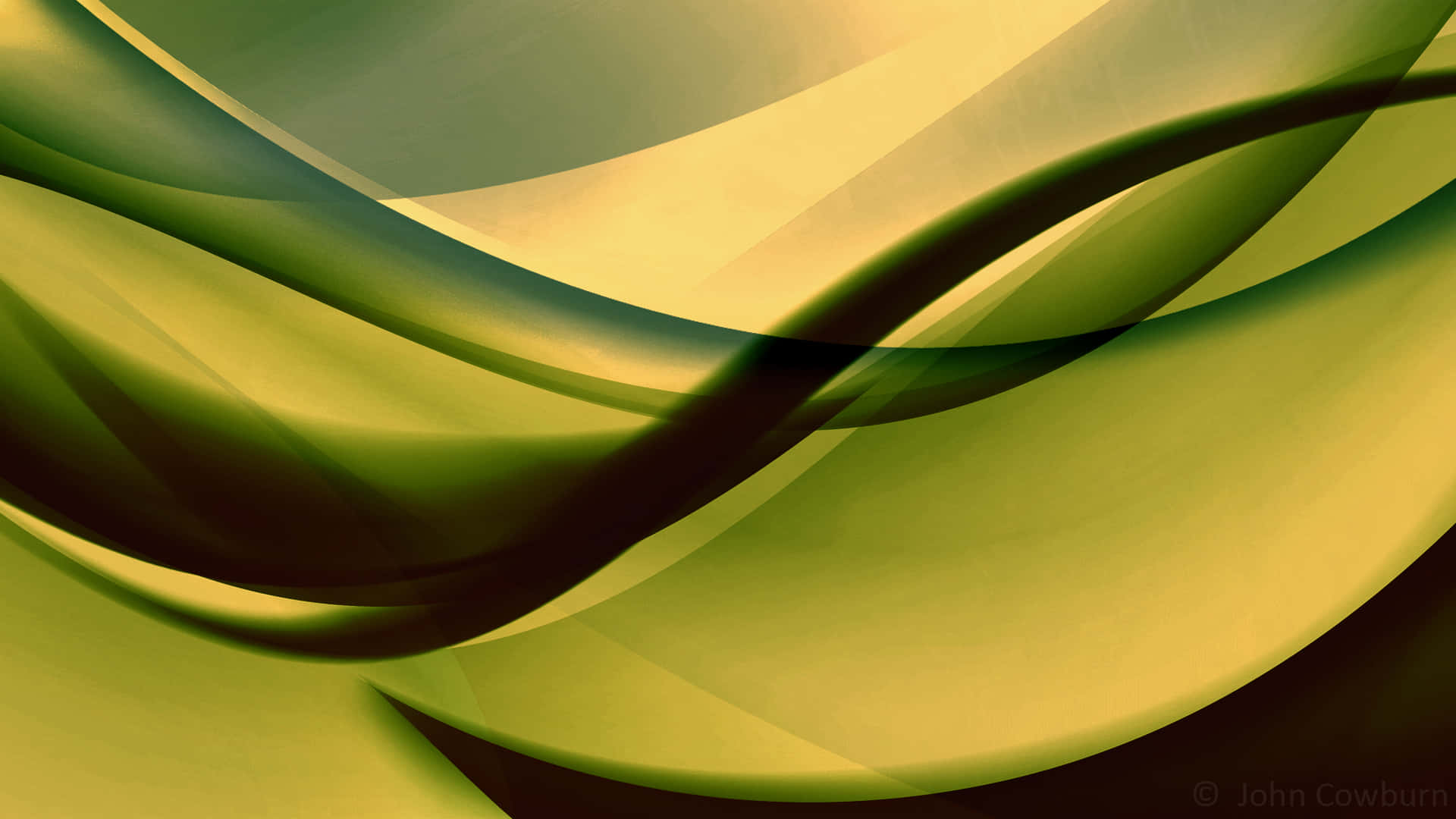 Escritorioestético De Color Verde Oliva Con Curvas Abstractas Fondo de pantalla