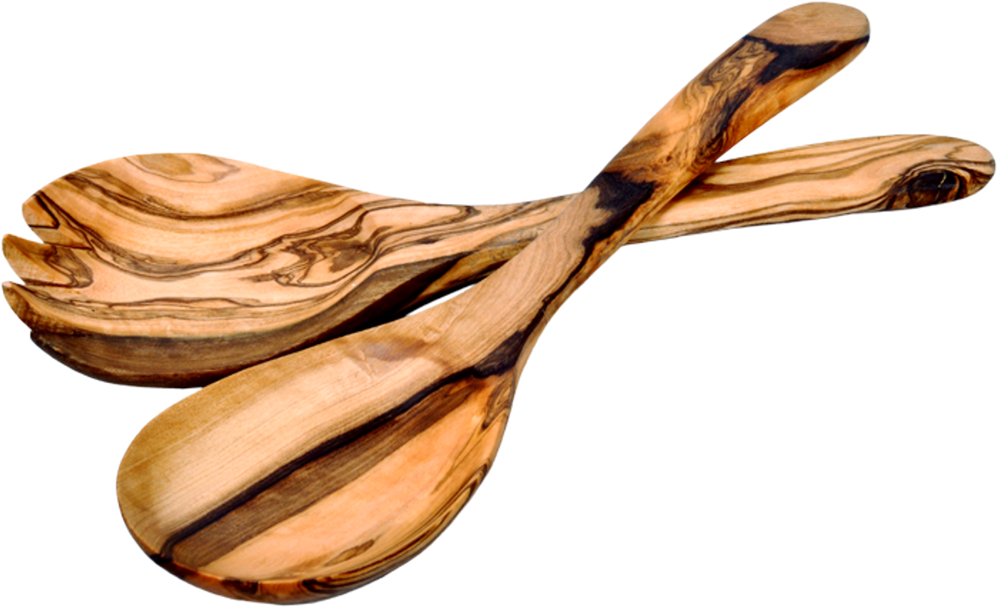 Olive Wood Spoons Crossed PNG