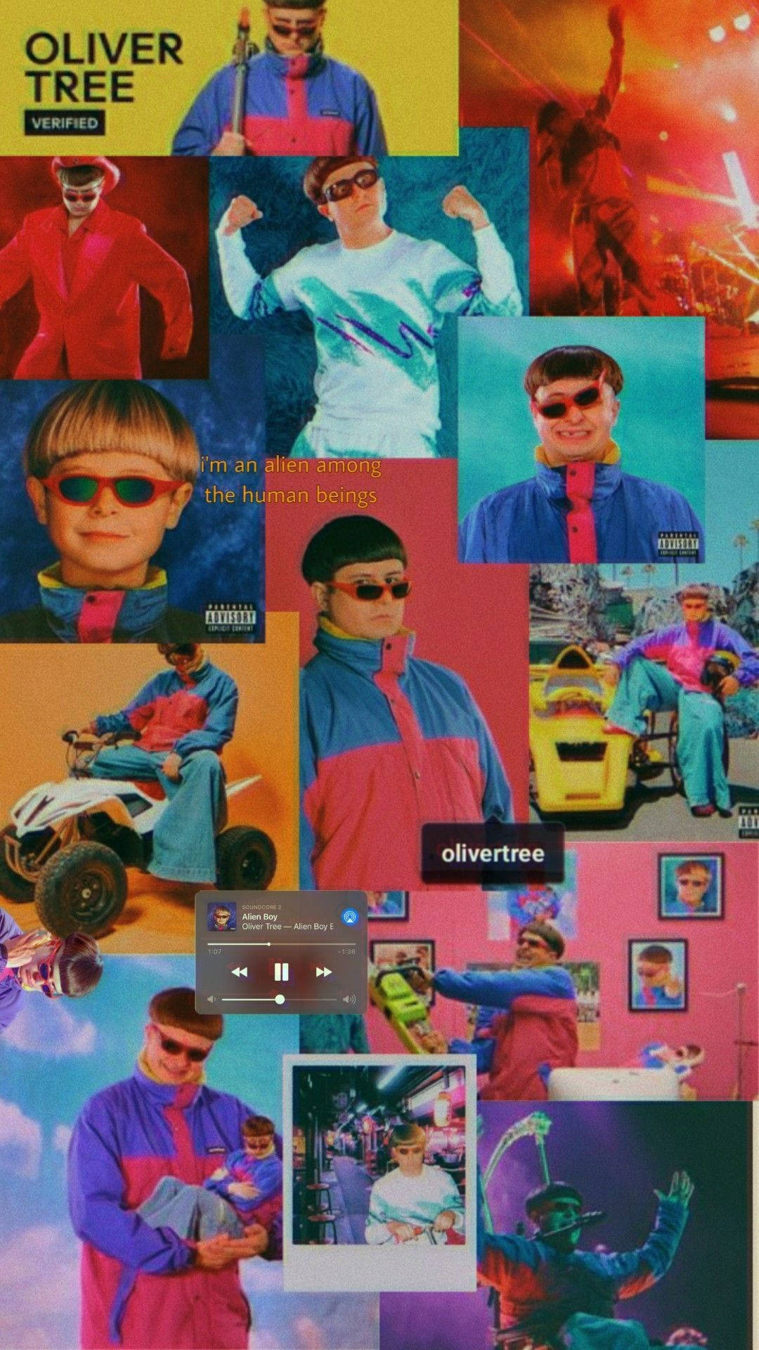 Oliver Tree Multiple Collage Photograph Wallpaper