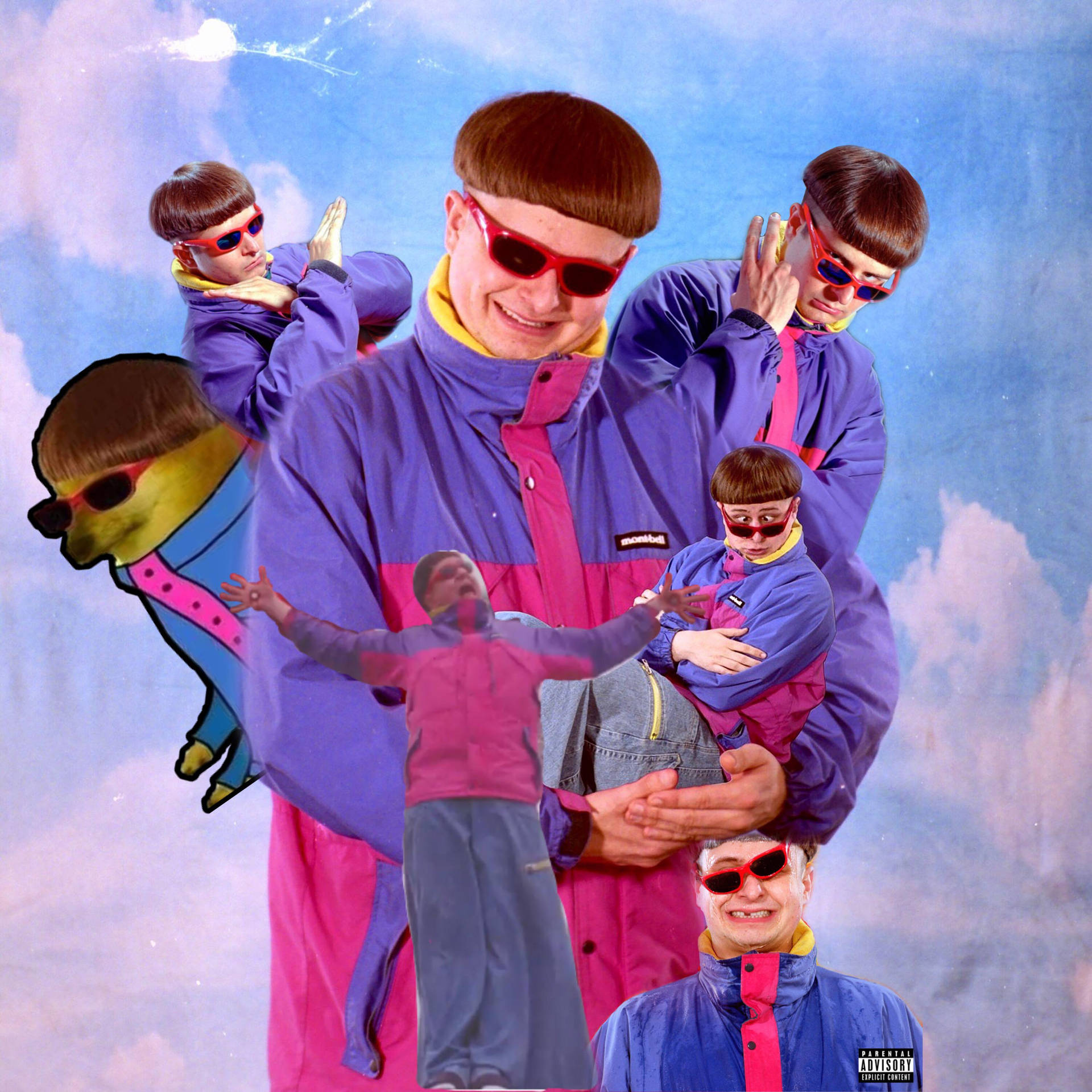 Oliver Tree Multiple Cutout Photographs Wallpaper
