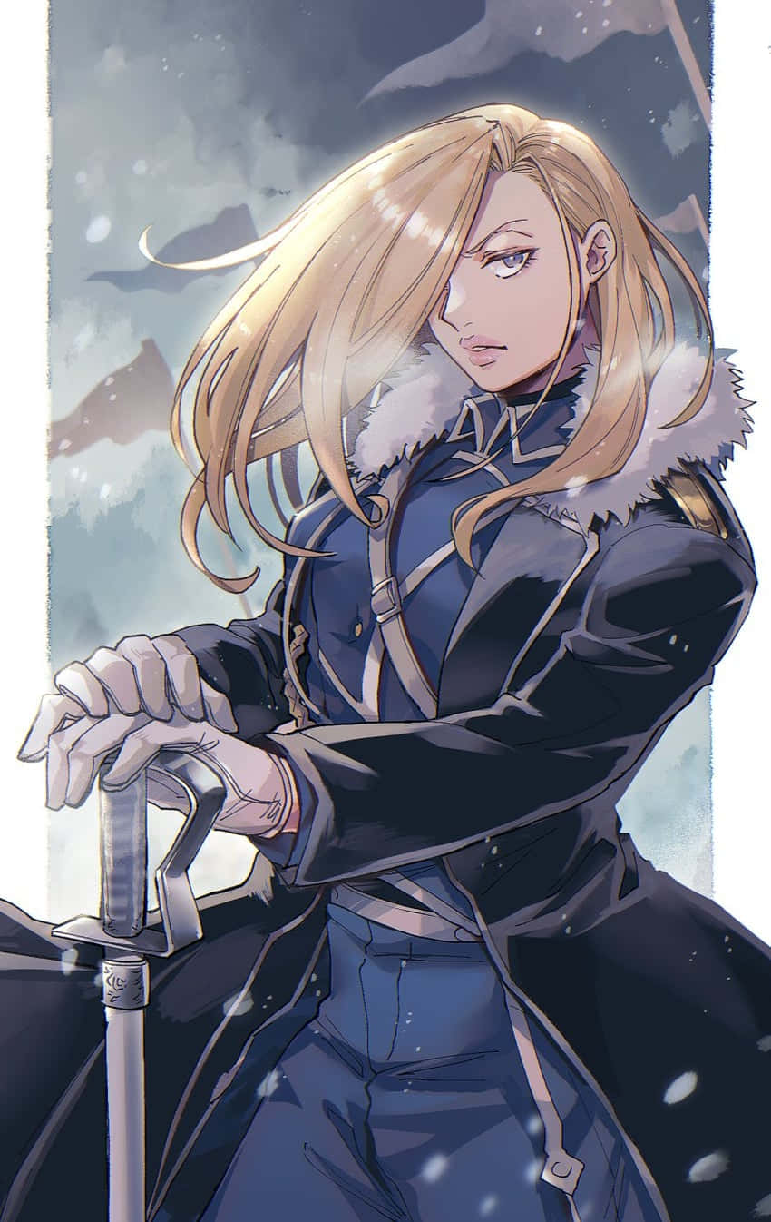 Caption: Olivier Mira Armstrong, the Ice Queen of Briggs Wallpaper