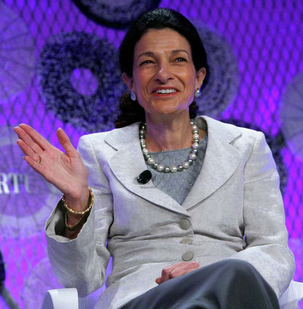 Olympia Snowe Smiling During Interview Wallpaper