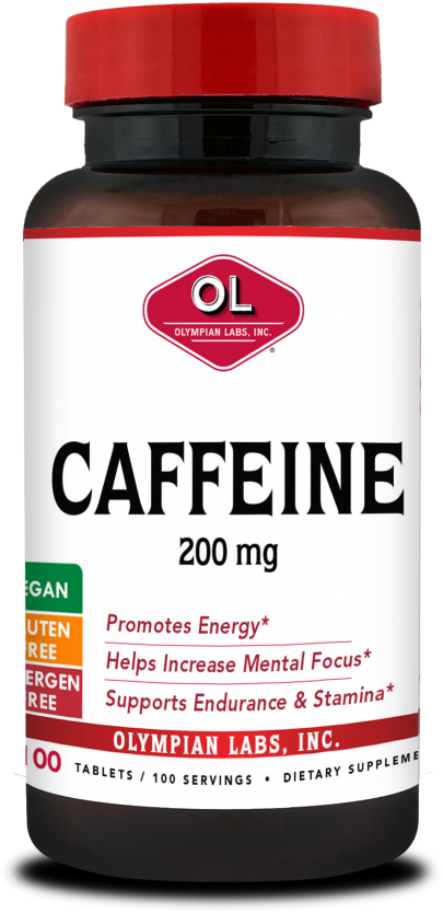 Olympian Labs Caffeine200mg Supplement Bottle PNG
