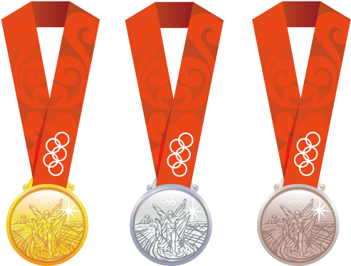Olympic Gold Silver Bronze Medals PNG