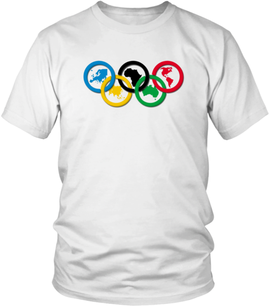 Olympic Rings Continents T Shirt Design PNG