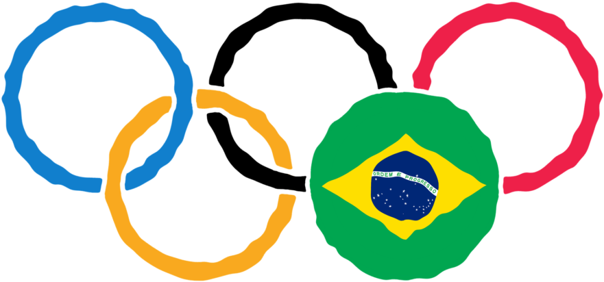 Olympic Ringswith Brazilian Flag PNG