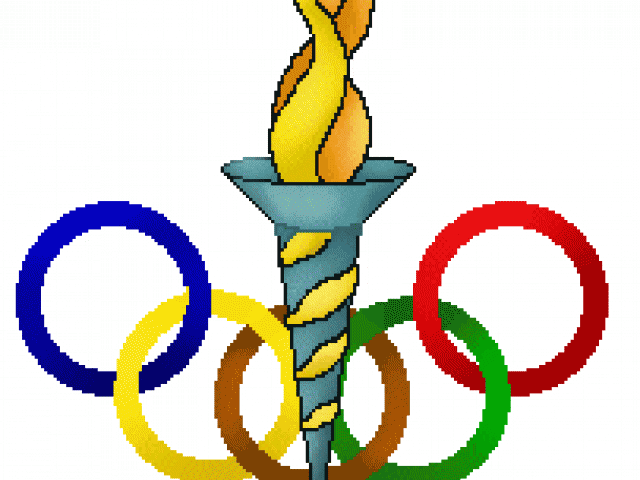 Olympic Torchand Rings Pixel Art PNG