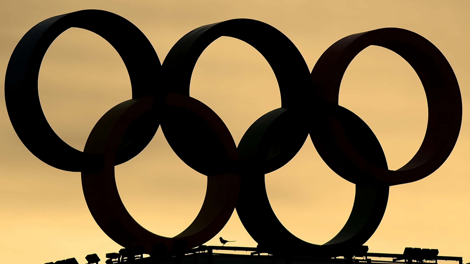 Olympic Rings At Sunset
