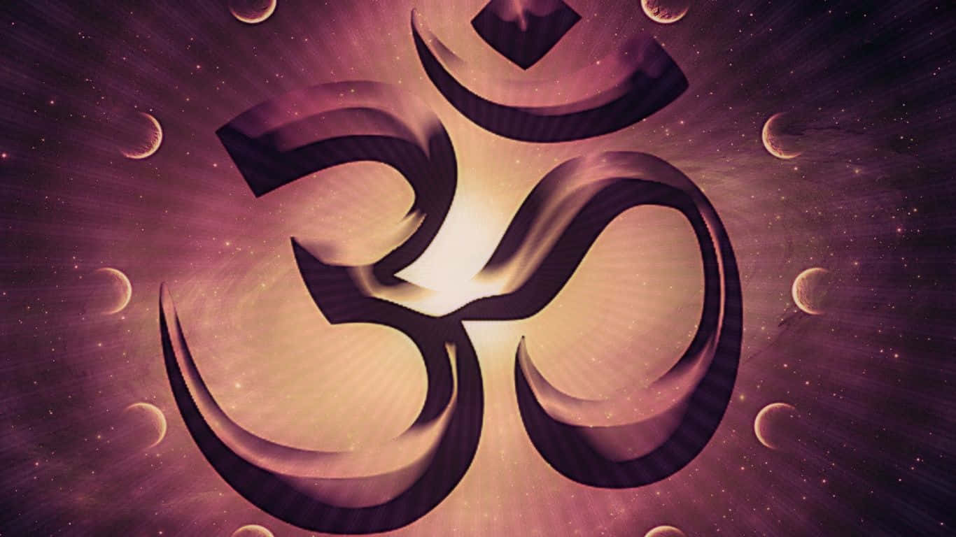 Spiritual Om Symbol on a Vibrant Cosmic Background