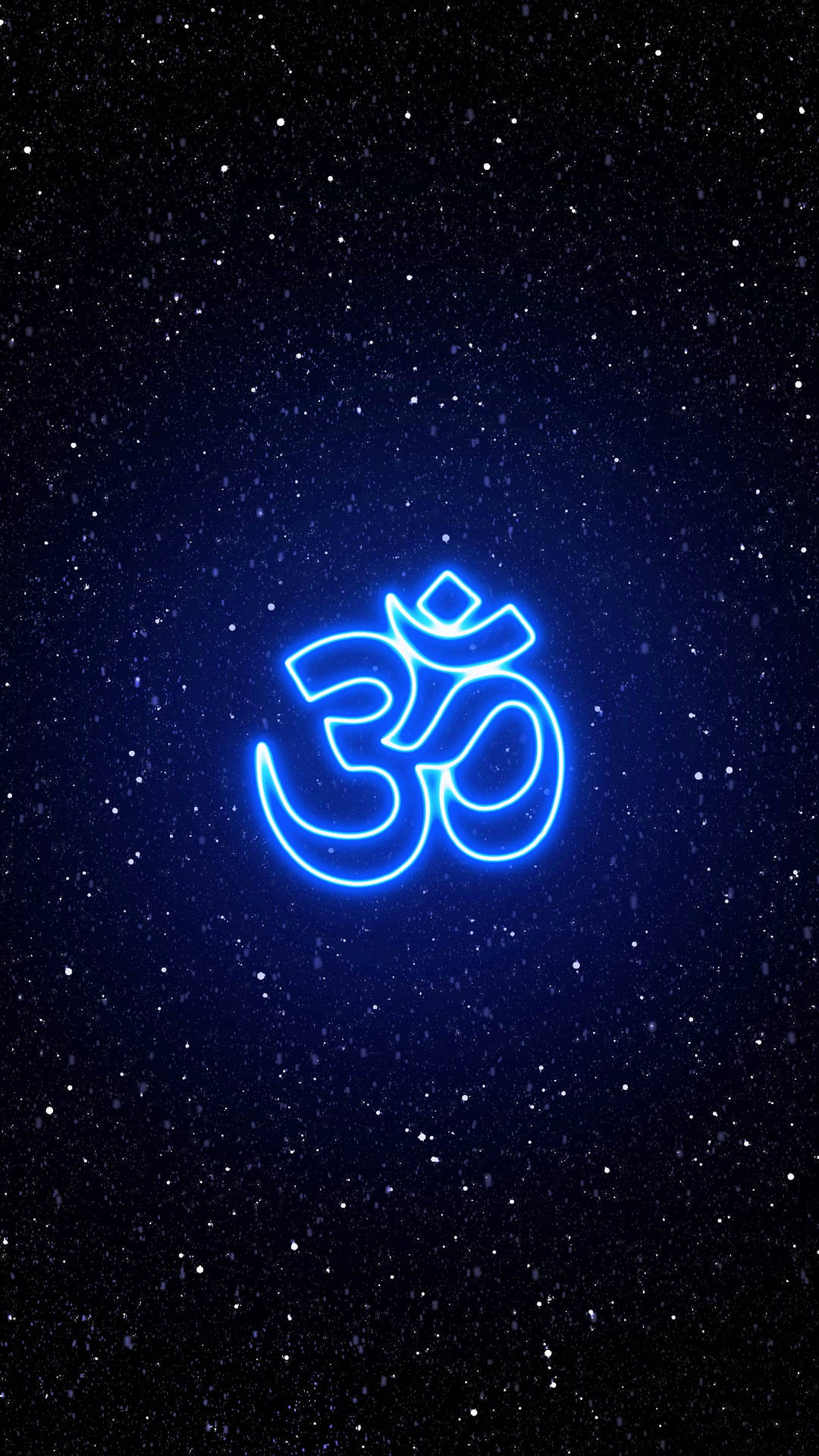 Om Symbol Glowing Blue Symbol Wallpaper