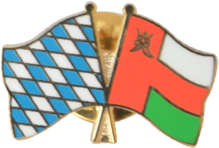 Oman Bavaria Crossed Flags Pin PNG