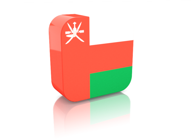 Oman Flag Cube3 D Render PNG