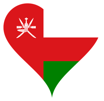 Oman Flag Heart PNG