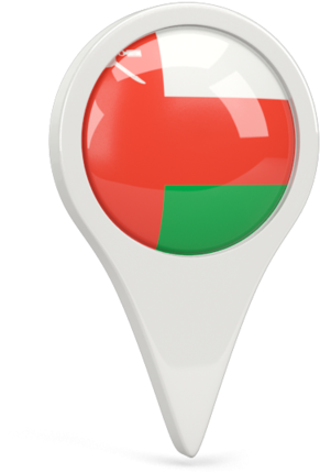 Oman Flag Map Pin PNG