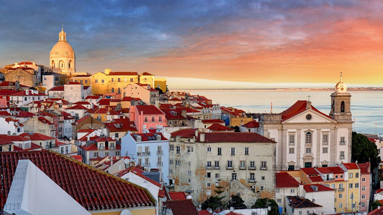 Ombre Sunset Sky Lisbon Wallpaper