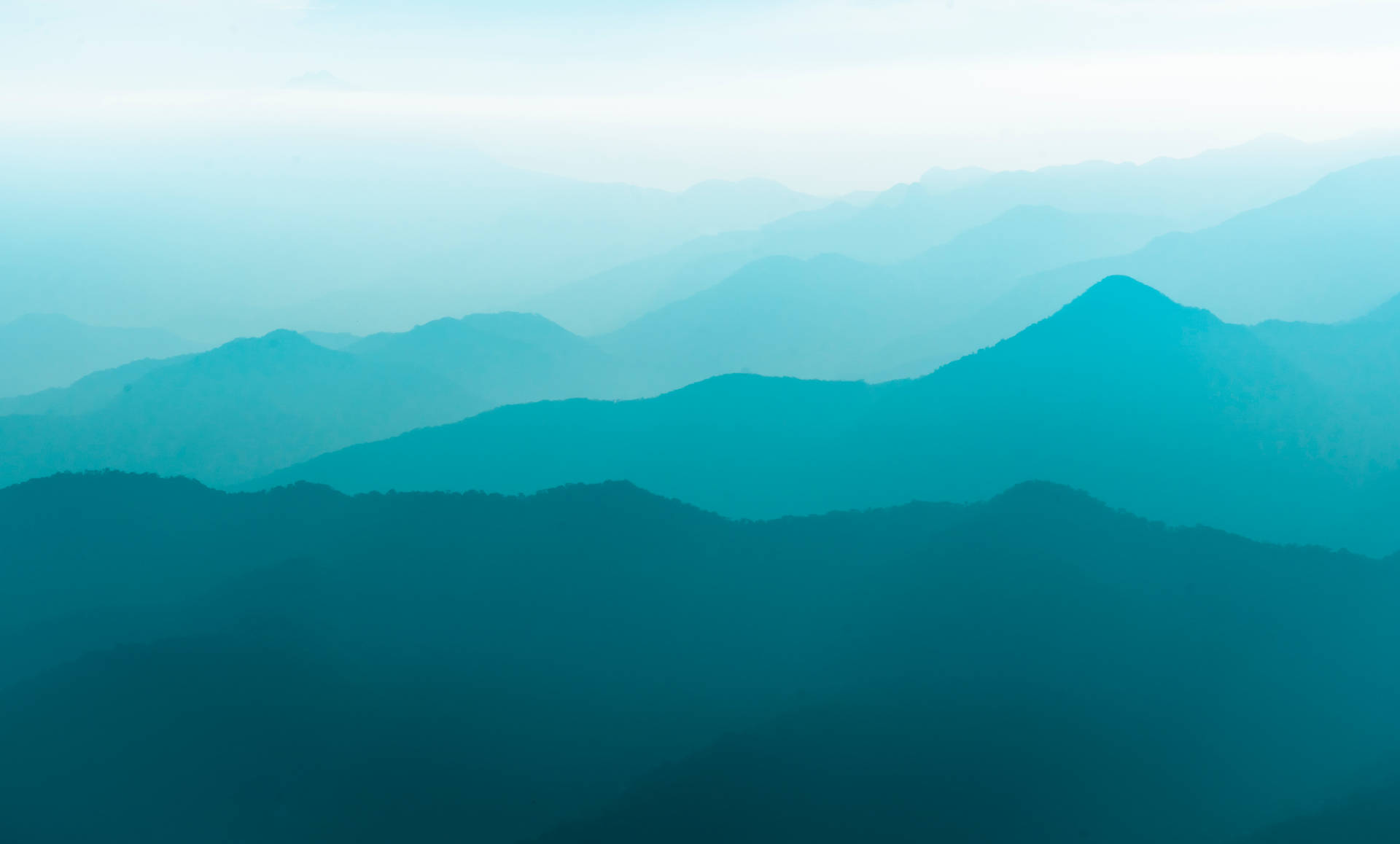 Ombre Teal Mountains Wallpaper