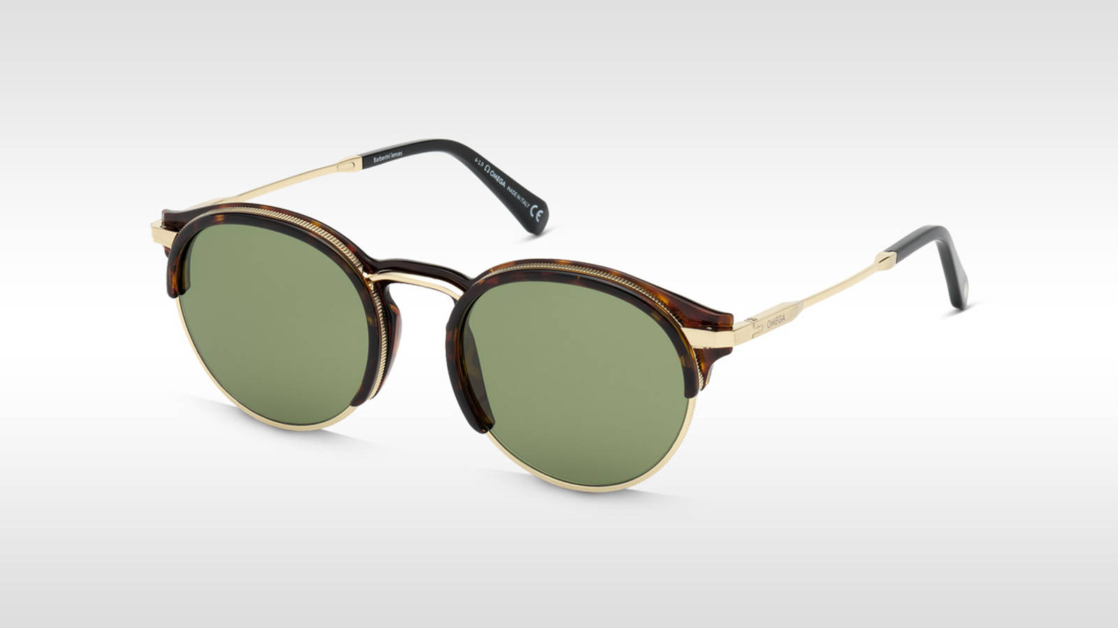Omega Green Tinted Lenses With Brown Frames Sunglasses Wallpaper