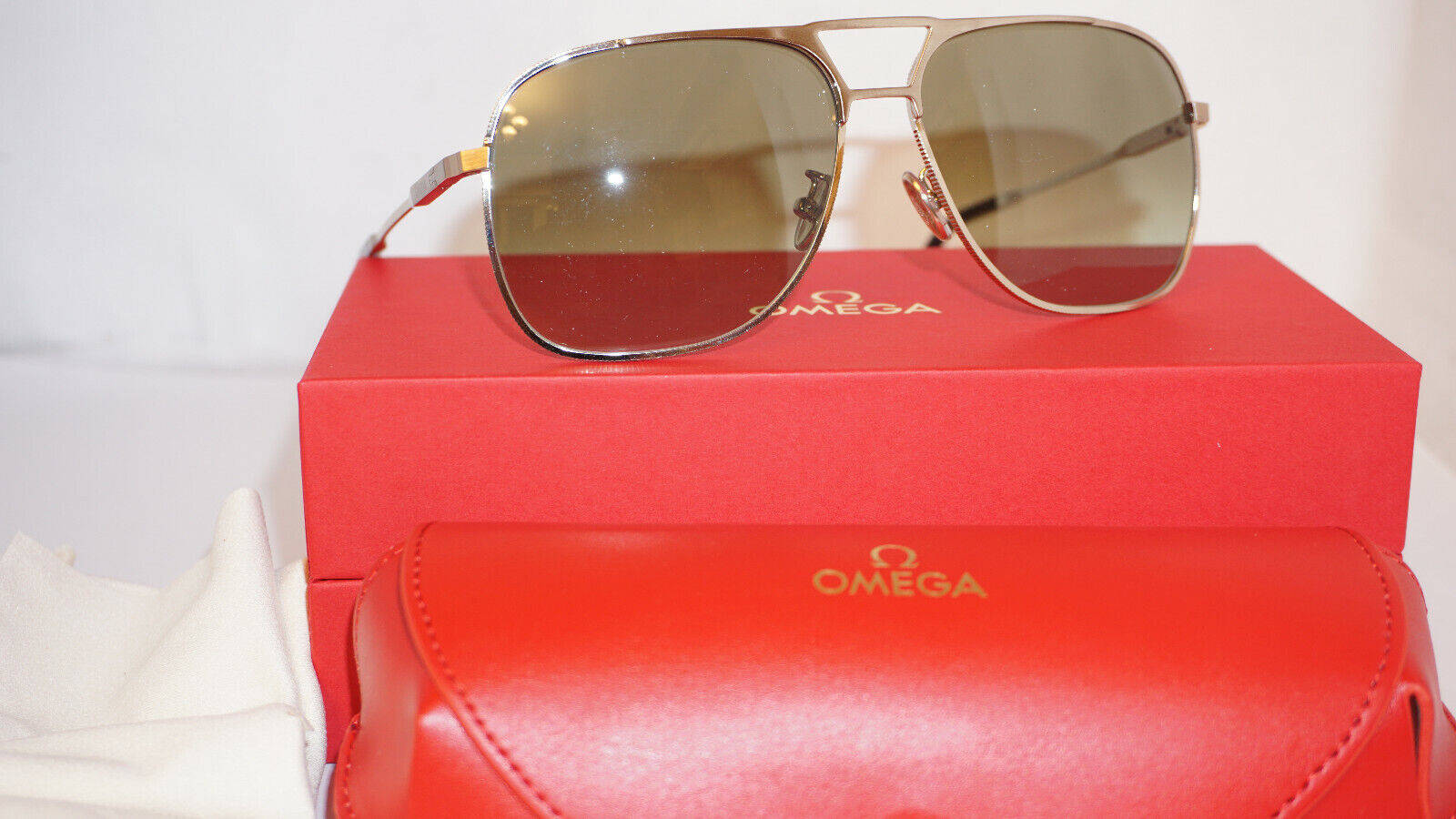 Omega Rectangular Brown Sunglasses Wallpaper