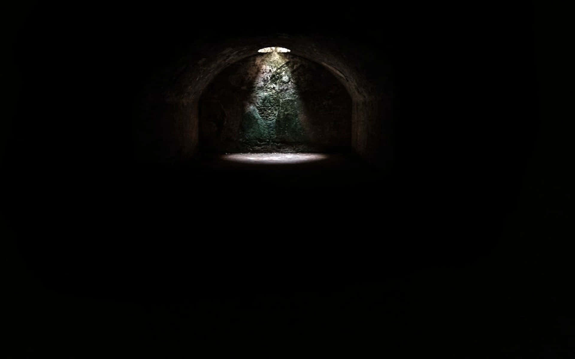 Ominous Light In A Cave Background