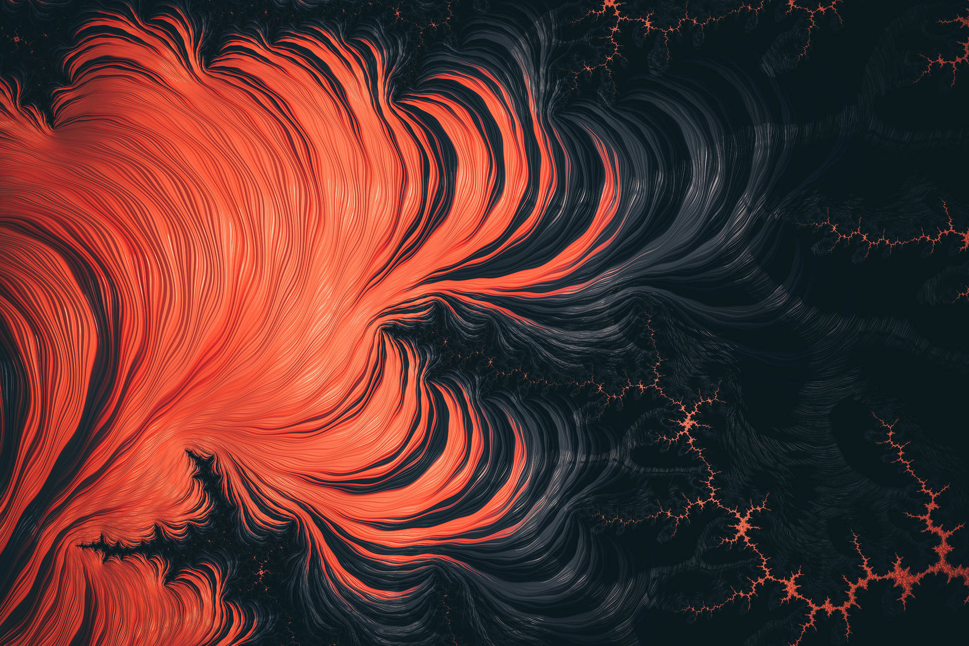 Ominous Orange And Black Abstract Wallpaper