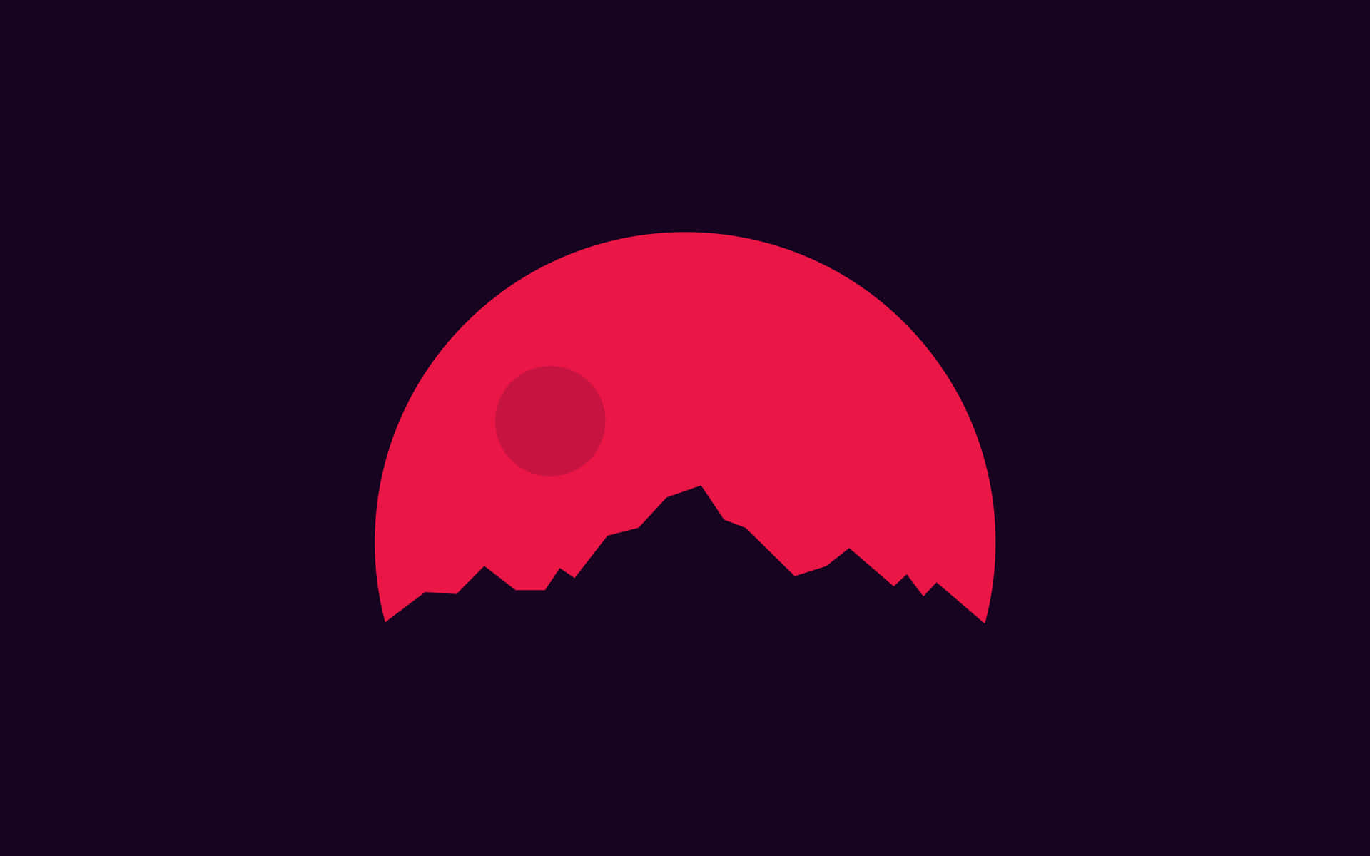 Ominous Red Moon Minimal Background Wallpaper
