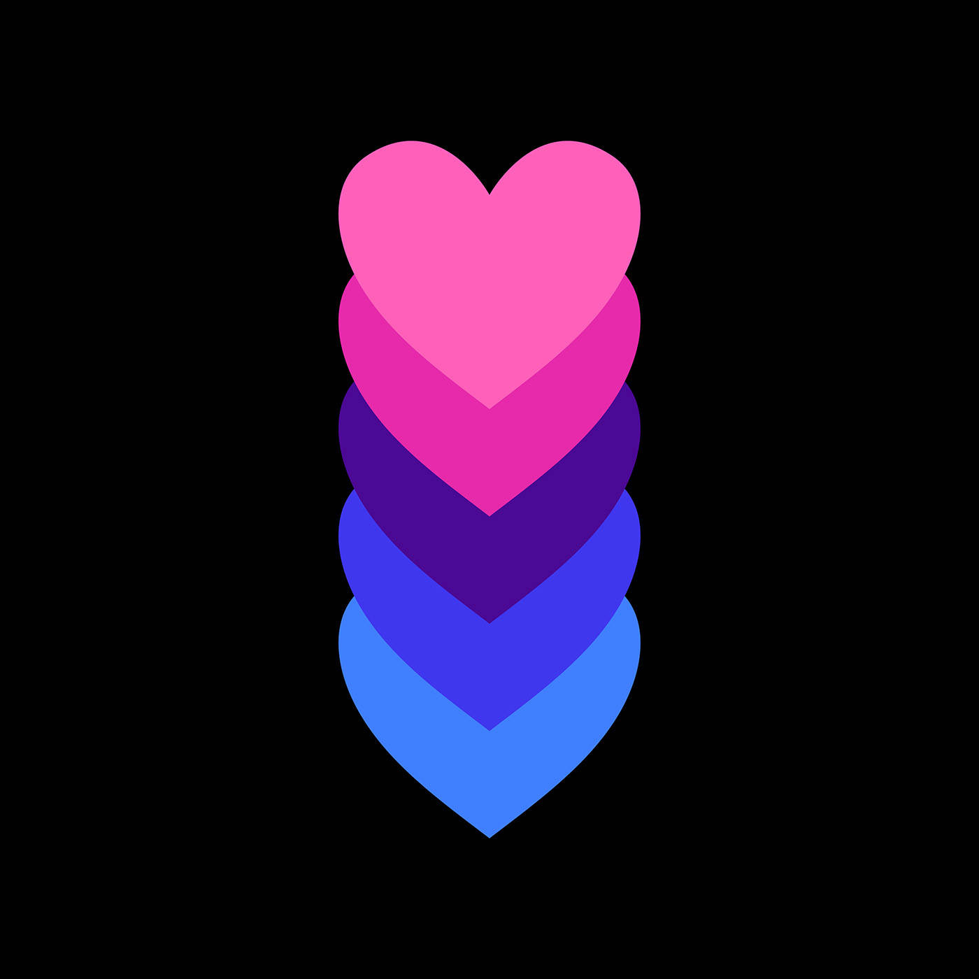 Omnisexual Pastel-colored Hearts Wallpaper