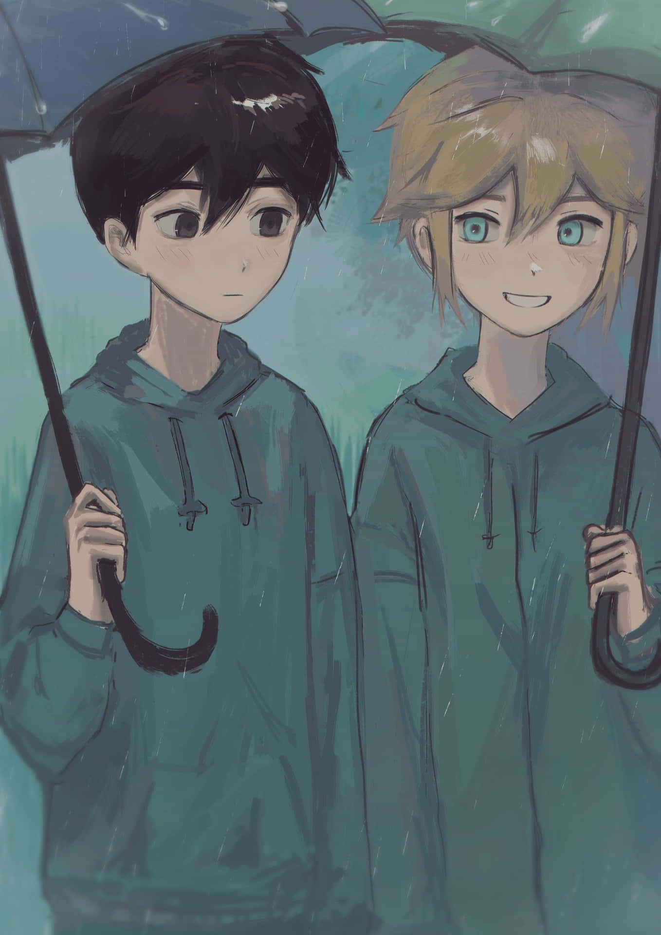 Omori Pfp Friends With Umbrellas Wallpaper