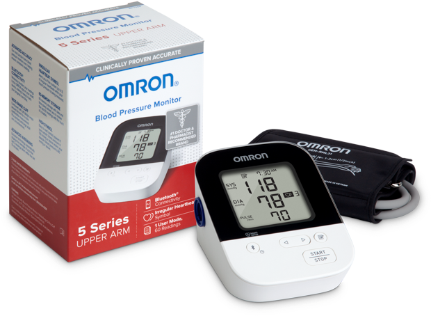 Omron Blood Pressure Monitorand Packaging PNG
