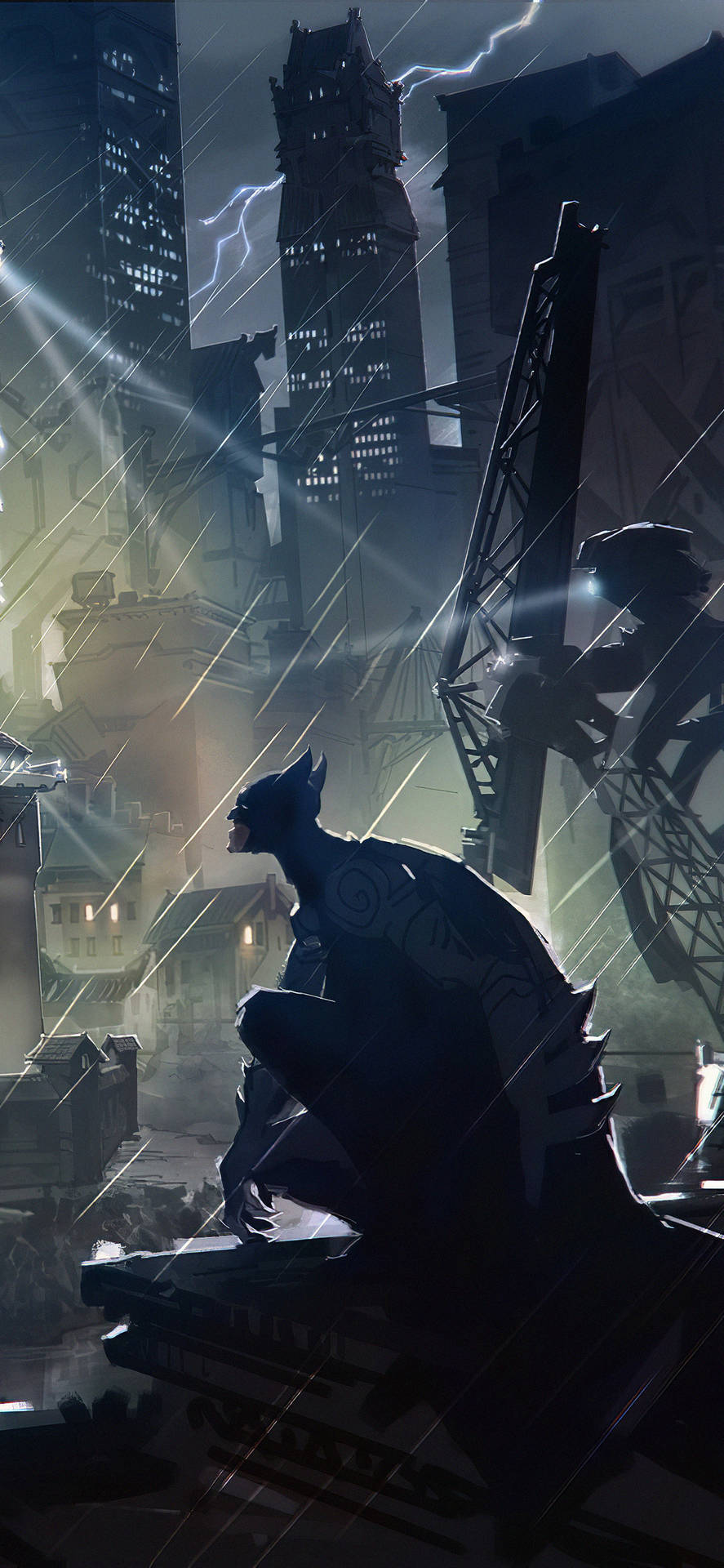 Aufeinem Dach Batman Arkham Iphone. Wallpaper