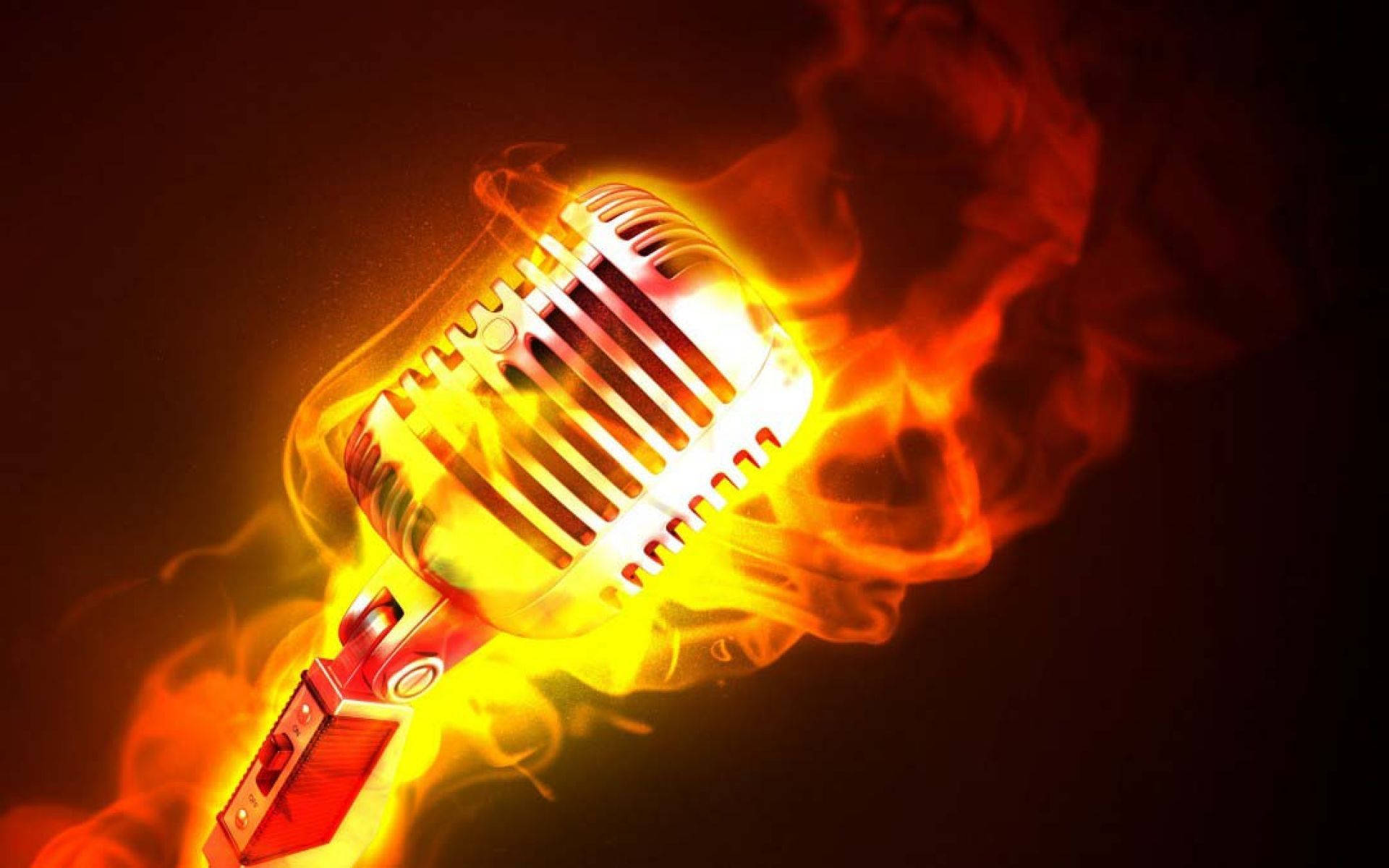 On Fire Mikrofon Wallpaper