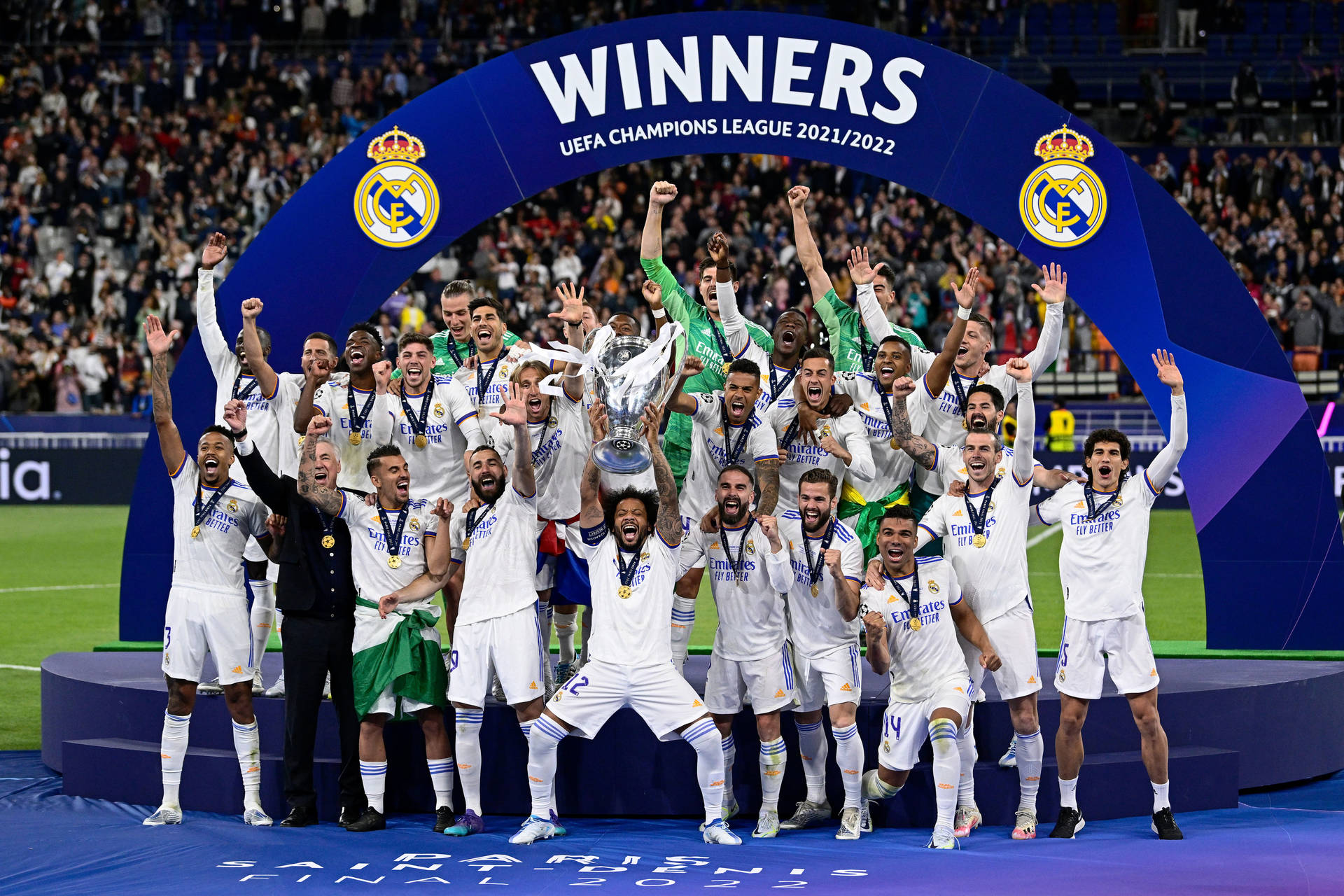 Aufdem Podium Real Madrid 4k. Wallpaper