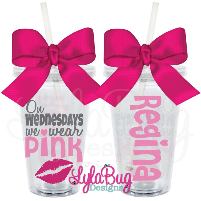 On Wednesdays We Wear Pink Tumblers PNG