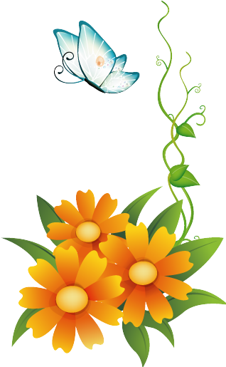 Onam Festival Butterfly Floral Design PNG