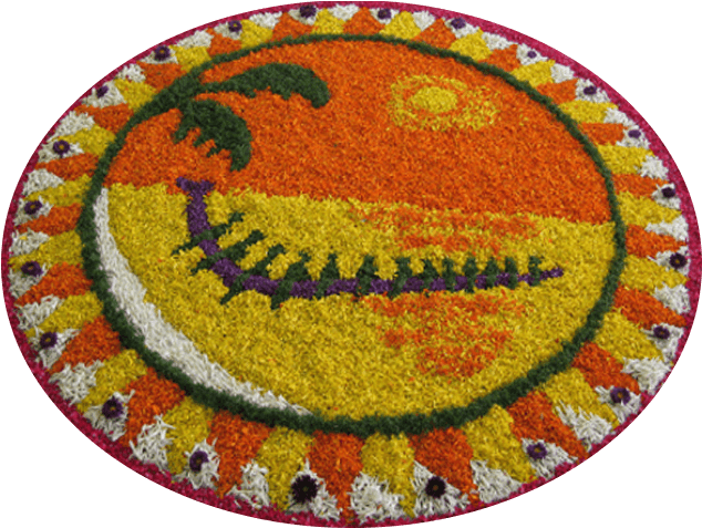 Onam Festival Floral Carpet PNG