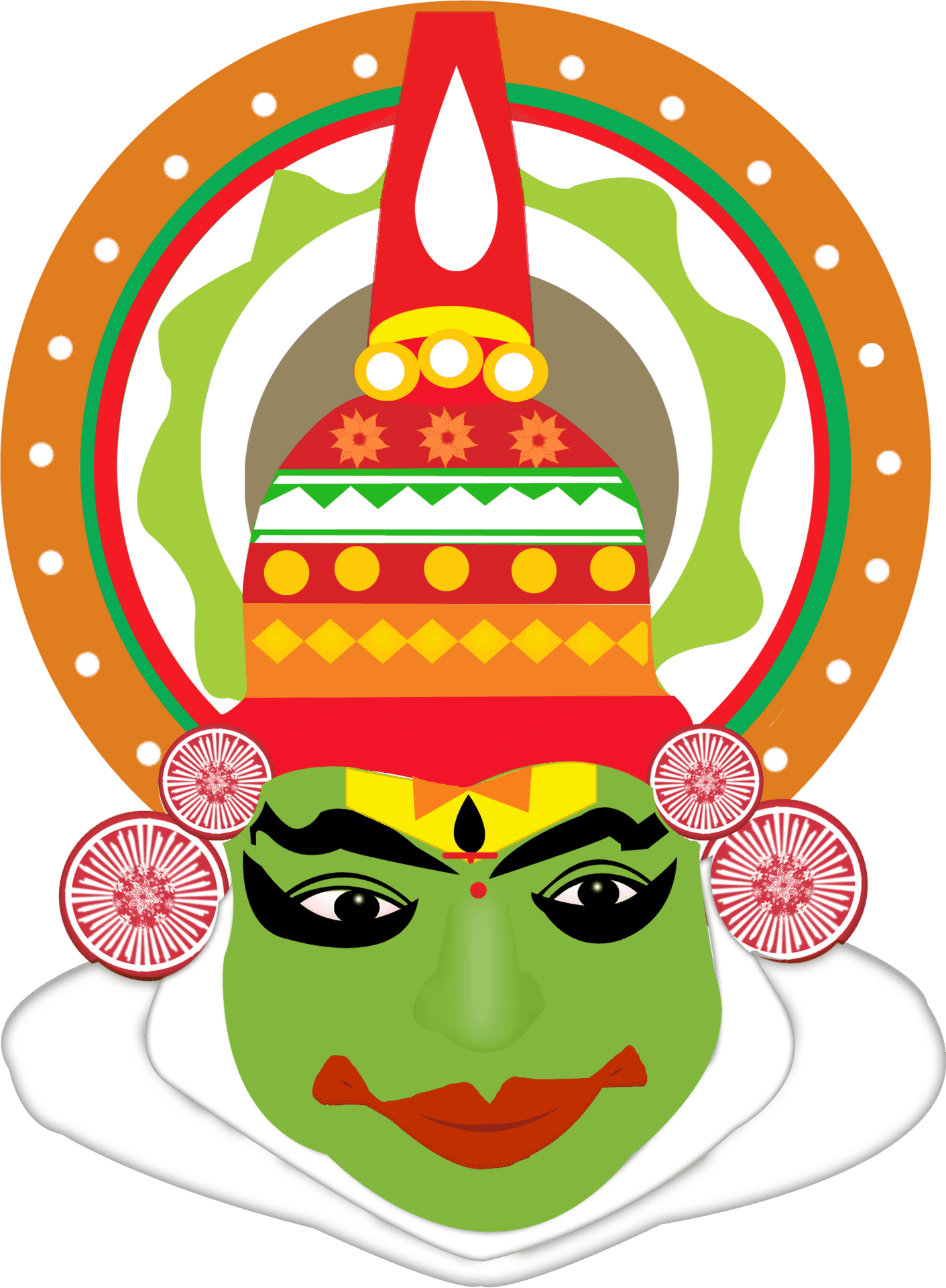 Onam Festival Kathakali Dancer Vector PNG