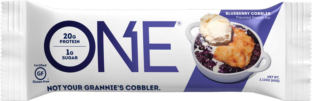 One Blueberry Cobbler Protein Bar Packaging PNG