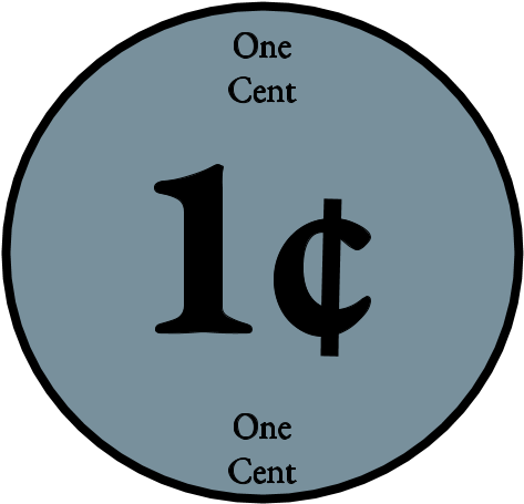 One Cent Coin Graphic PNG