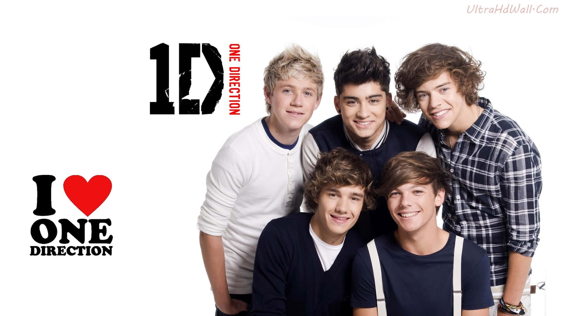 Tjek dette trendy bærbare med ansigterne fra den hotteste boyband i verden - One Direction! Wallpaper