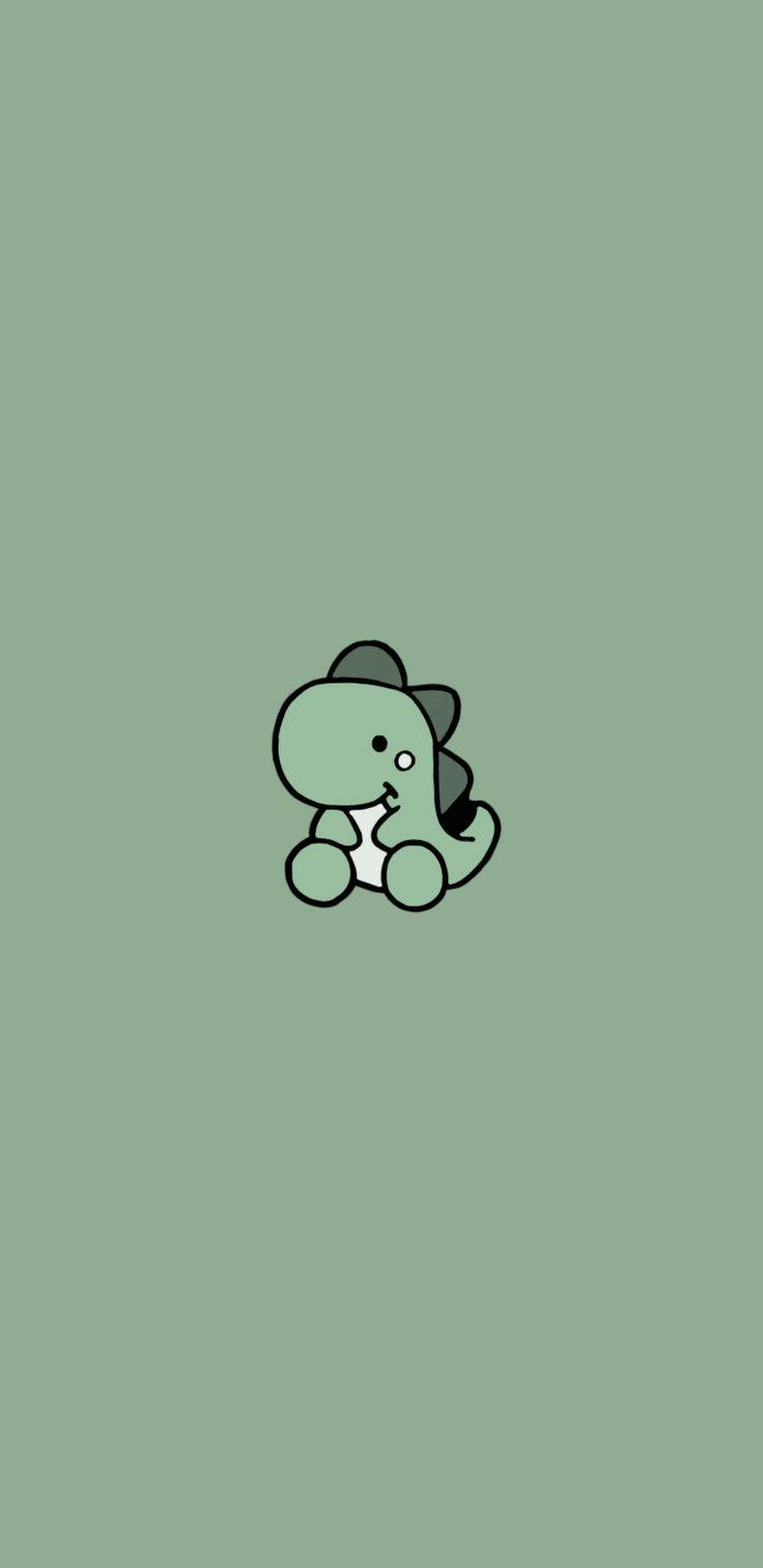 One Green Dino Kawaii Iphone Picture