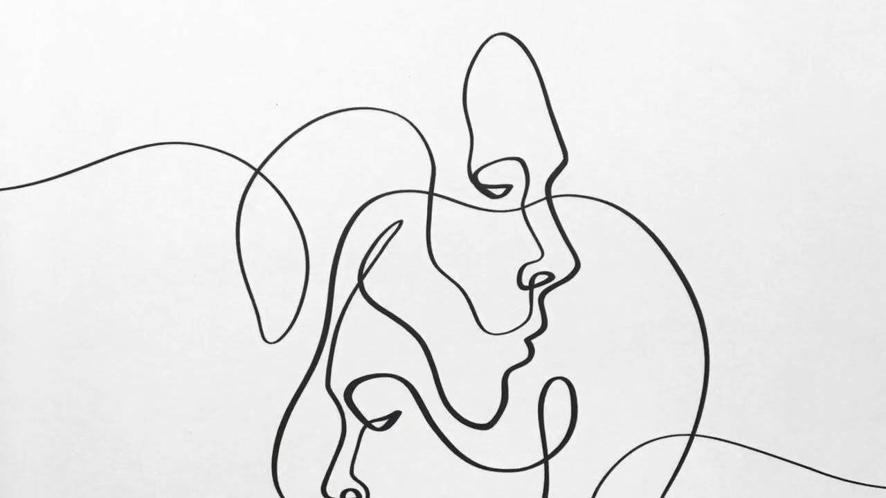 One Line Drawing Comforting Wallpaper
