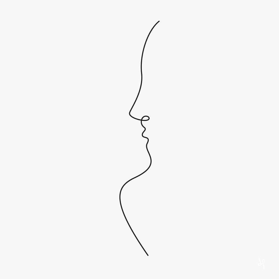 One Line Drawing Minimalist Kiss Wallpaper
