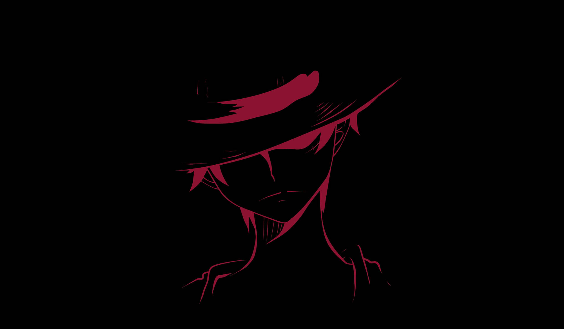 One Piece 4k Luffy Outline Wallpaper