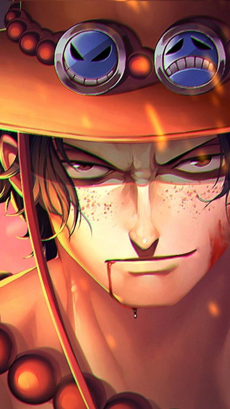 One Piece Ace Close-Up Portrait Wallpaper