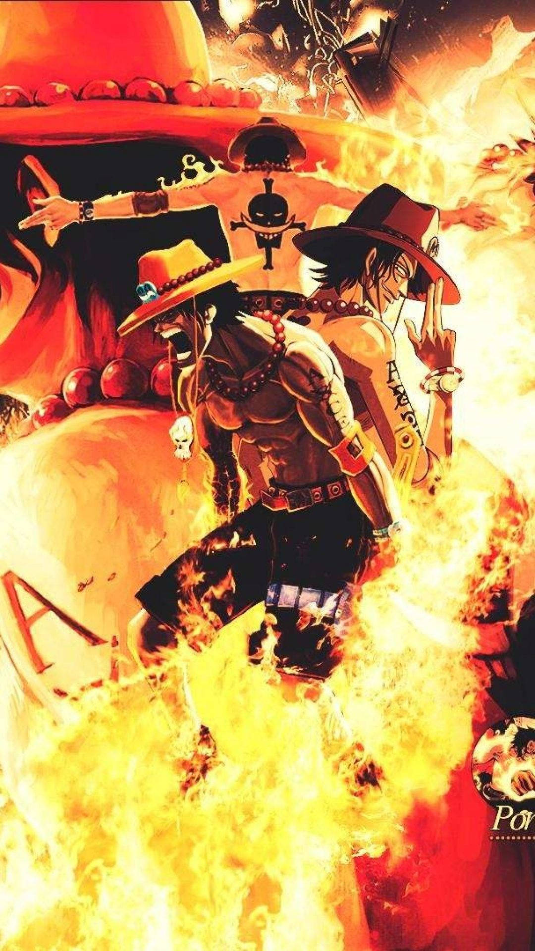 One Piece Ace Fire Poster